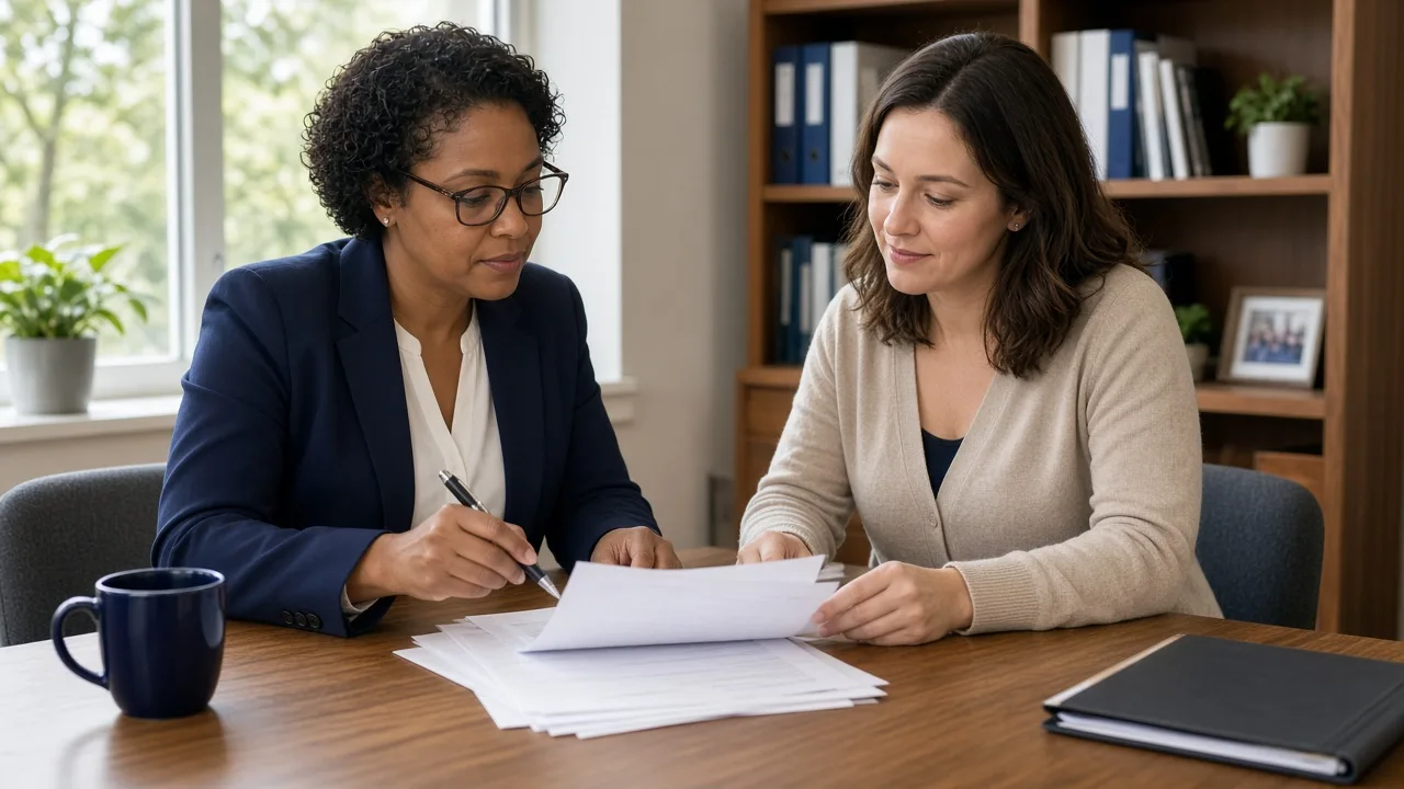 Ohio paraprofessional license: a district HR specialist and applicant review an educational aide permit packet