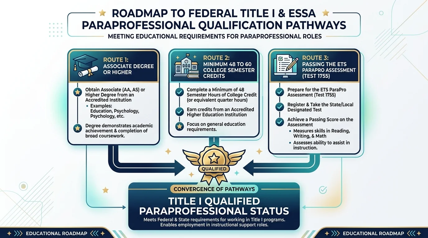 Federal Title I Paraeducator and Paraprofessional Certification Pathways under Every Student Succeeds Act (ESSA)